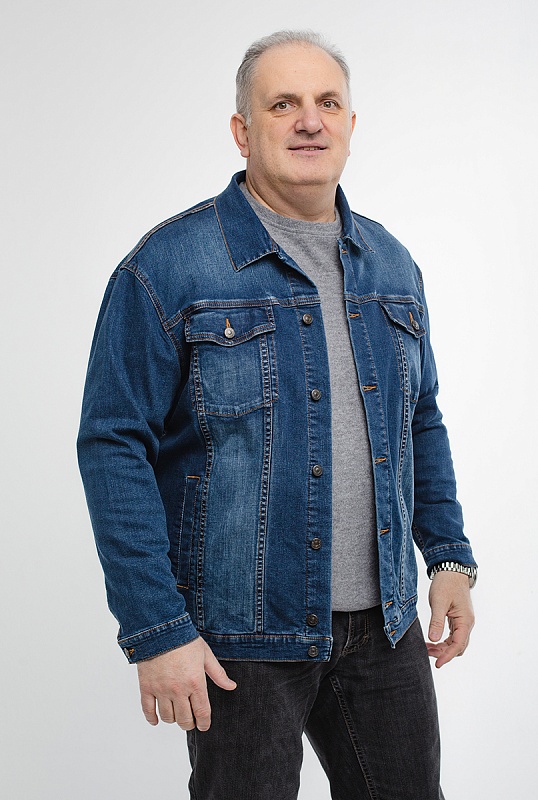 Мужская джинсовая куртка большого размера, арт 25190/1
