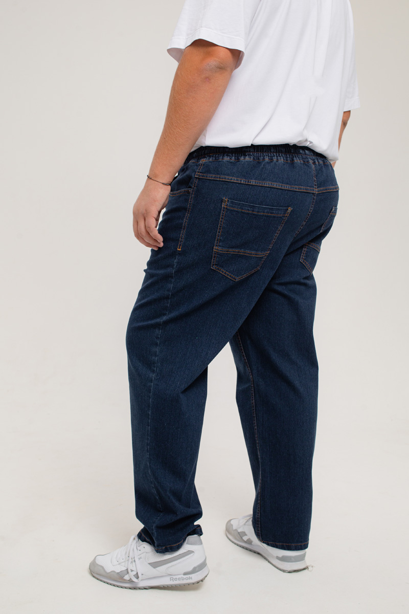 Мужские джинсы с круговой резинкой большого размера, арт 9146