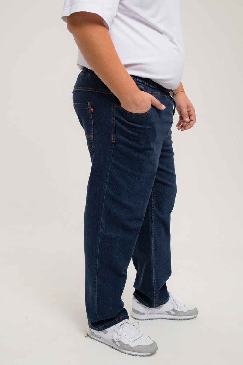 Мужские джинсы с круговой резинкой большого размера, арт 9146