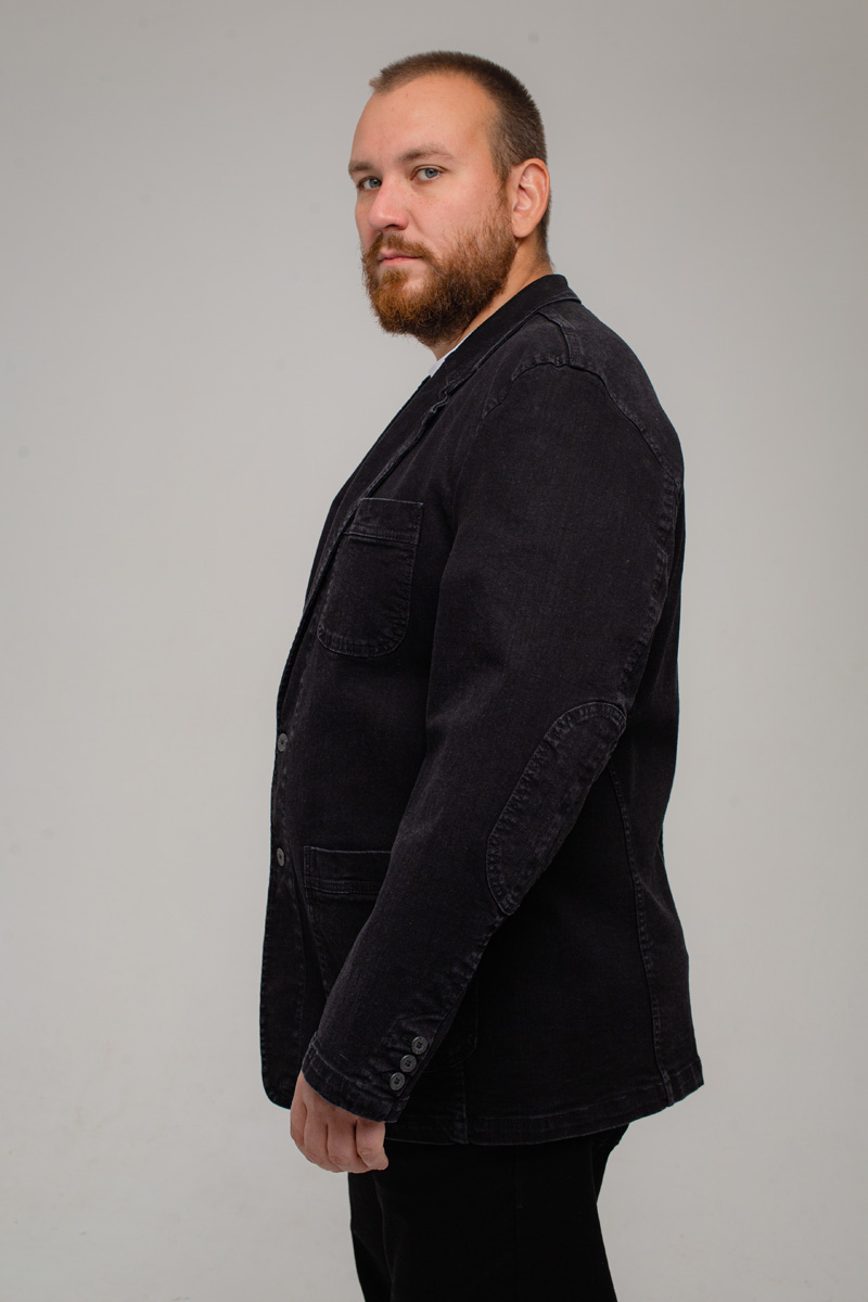 Мужской Пиджак джинсовый большого размера, арт 21127/1