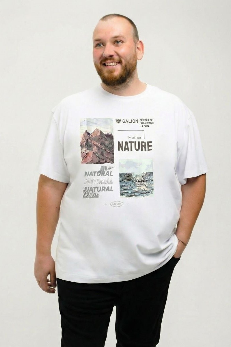 Футболка мужская мужская больших размеров, арт 4080/14/72 