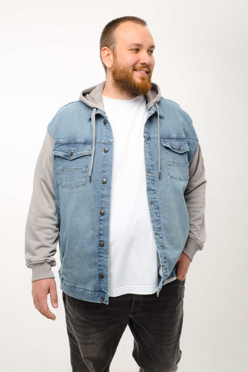 Мужская джинсовая куртка большого размера, арт 25290/5