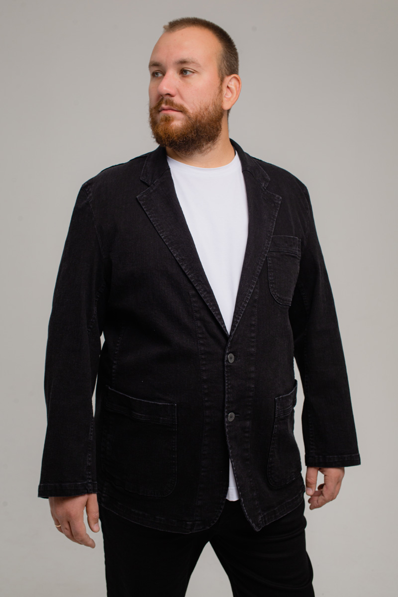 Мужской Пиджак джинсовый большого размера, арт 21127/1