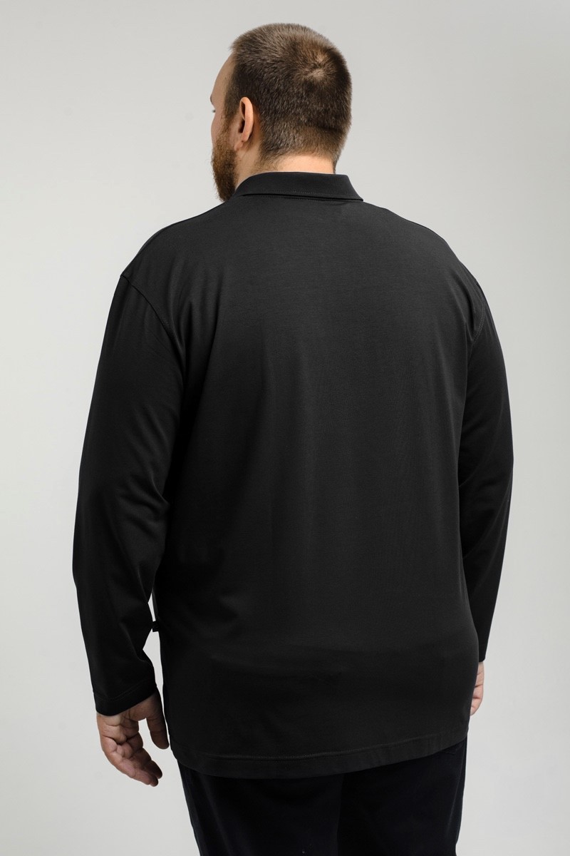 Мужская футболка-поло 50233/1 лм черный большого размера, арт 50233/1 ЛМ