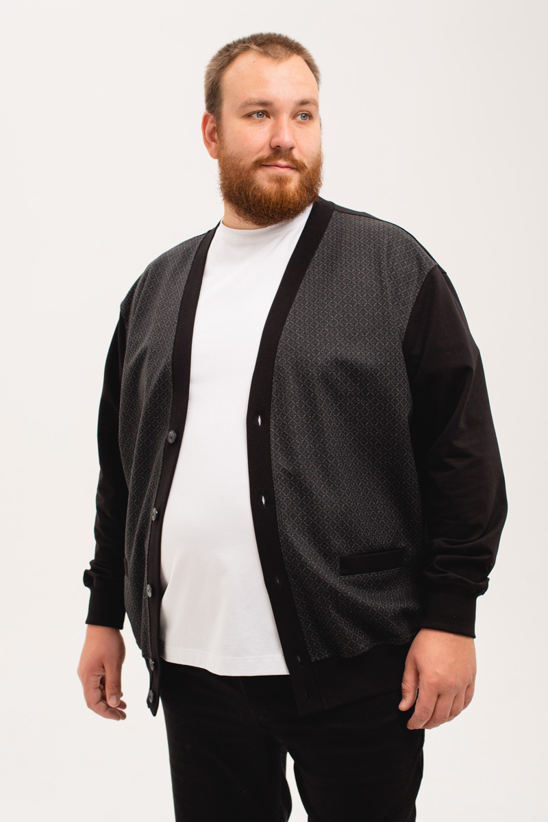 Кардиган мужской мужской большого размера, арт 60236/9