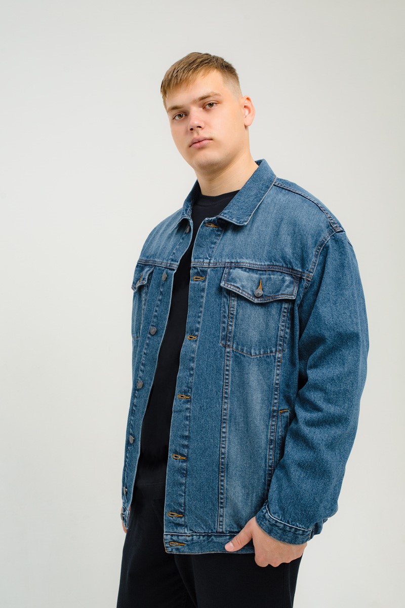 Мужская джинсовая куртка большого размера, арт 25190/1