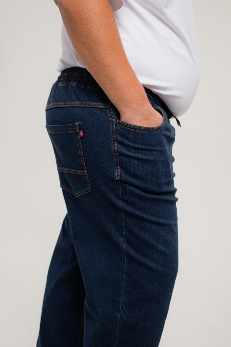 Мужские джинсы с круговой резинкой большого размера, арт 9146