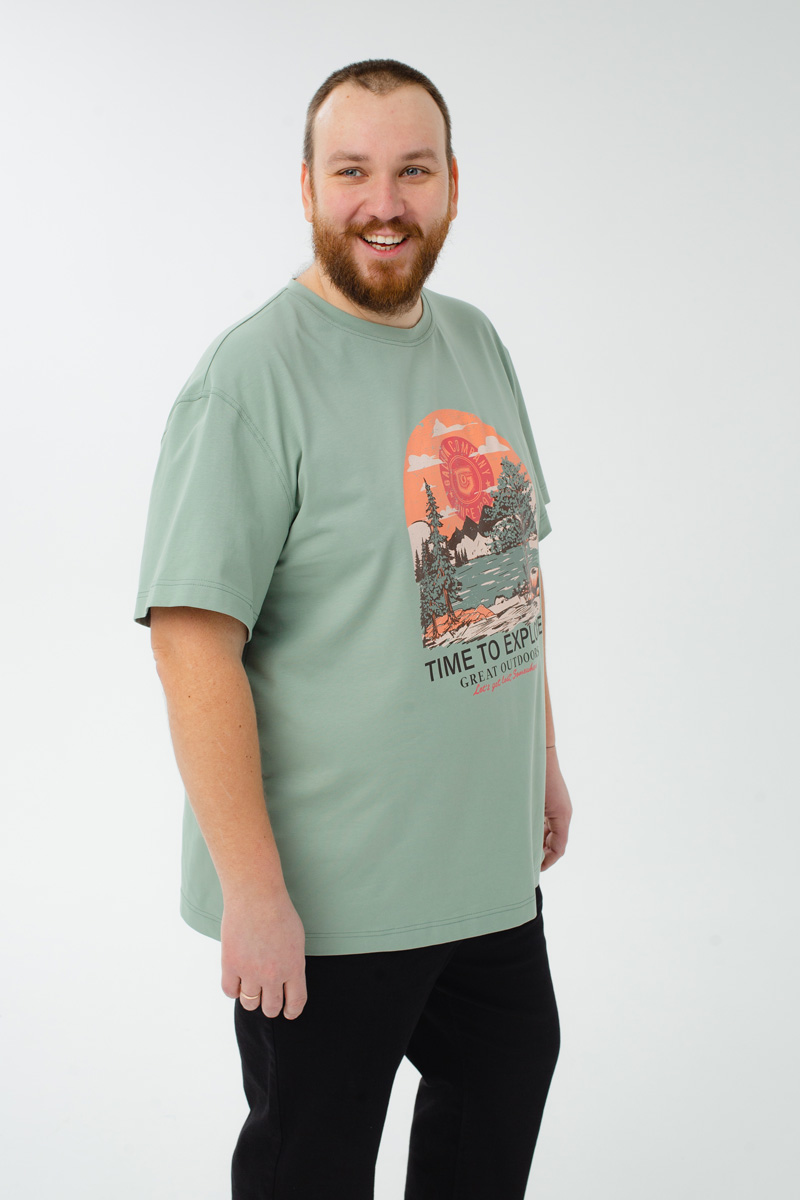 Футболка мужская мужская больших размеров, арт 4080/25/75 