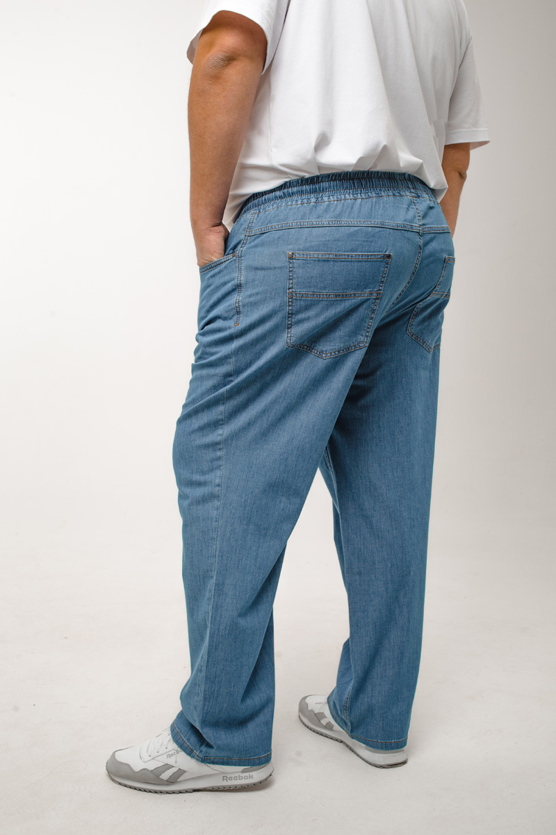 Мужские джинсы с круговой резинкой большого размера, арт 9150/4