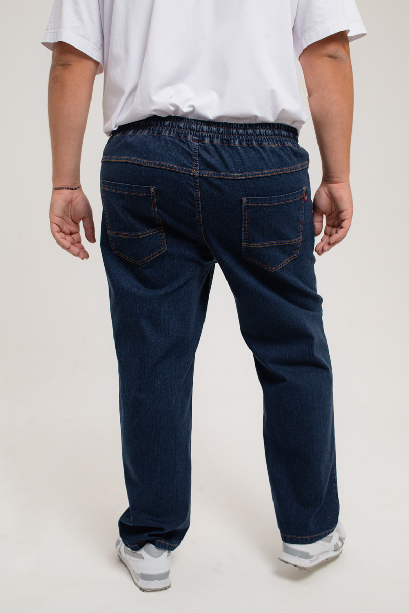 Мужские джинсы с круговой резинкой большого размера, арт 9146