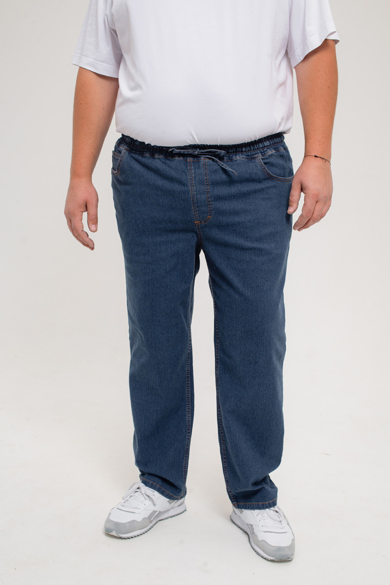 Мужские джинсы с круговой резинкой большого размера, арт 9146/1