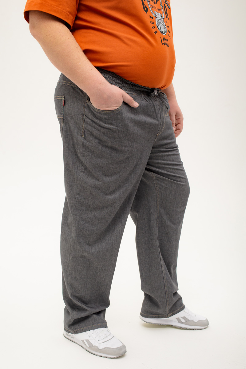 Мужские джинсы с круговой резинкой большого размера, арт 9150/3