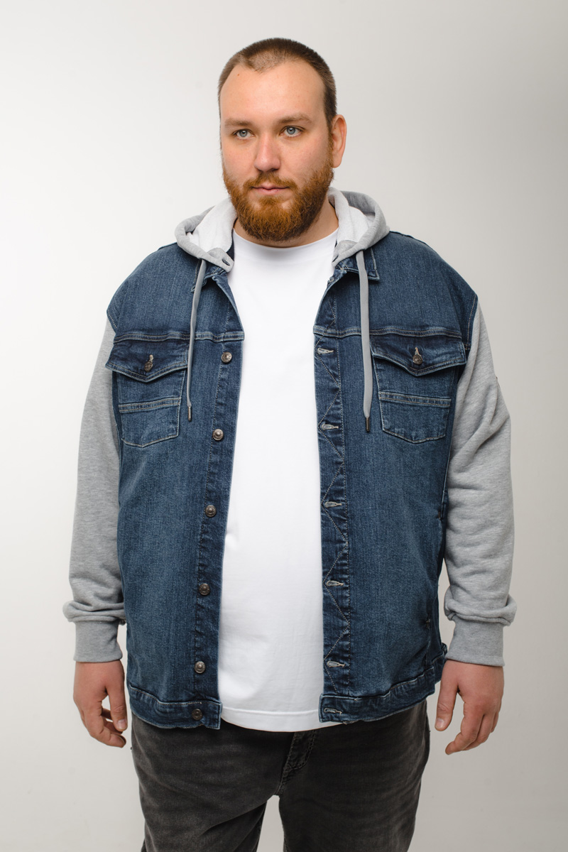 Мужская джинсовая куртка большого размера, арт 25290