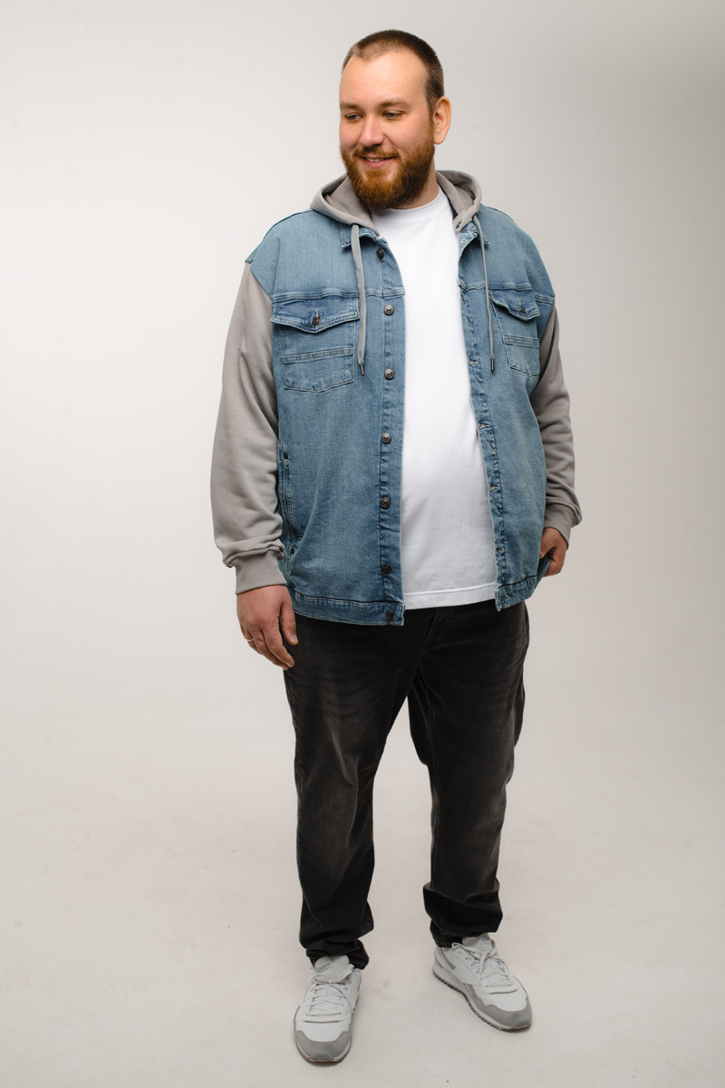 Мужская джинсовая куртка большого размера, арт 25290/5