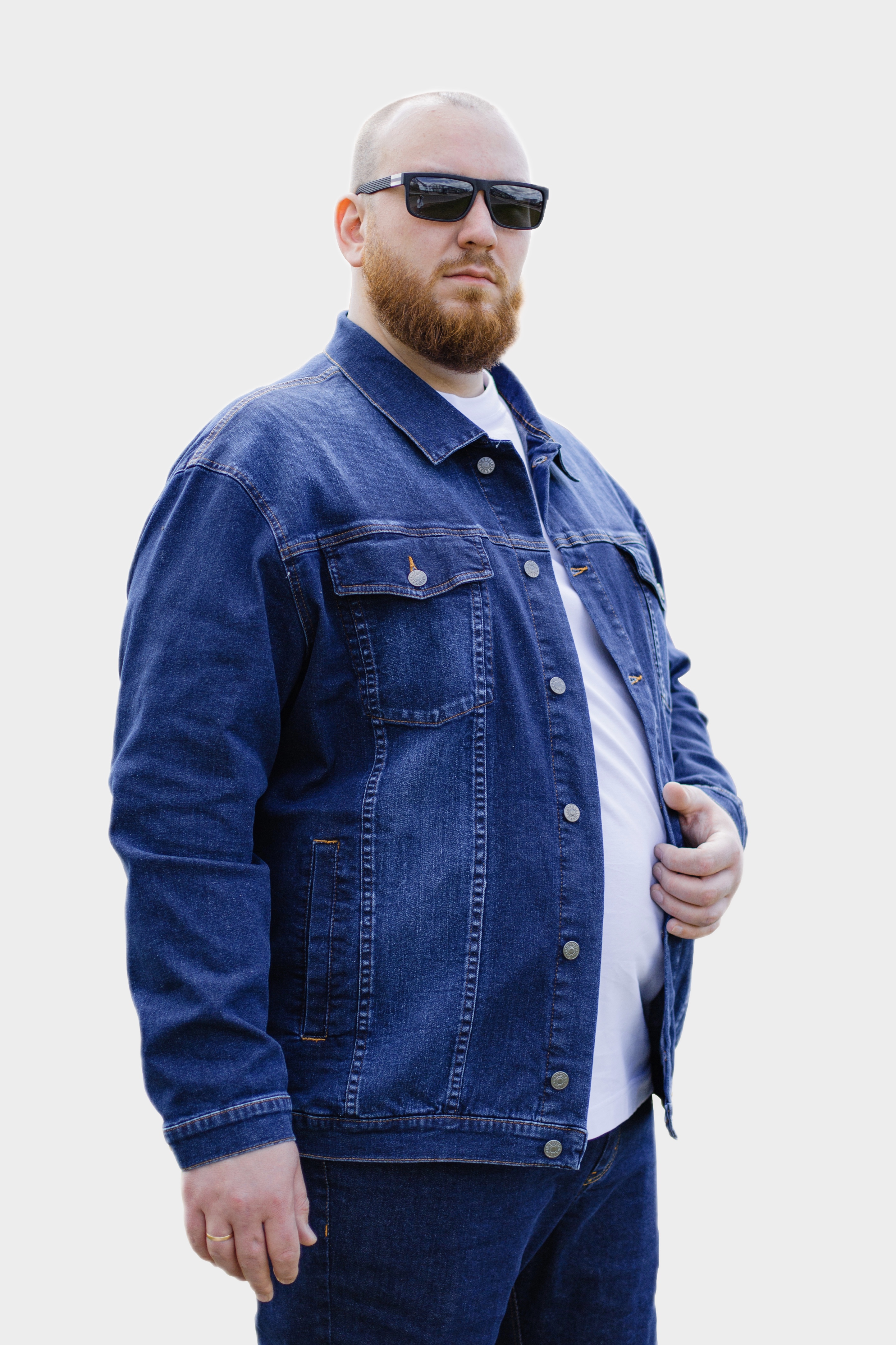 Мужская джинсовая куртка большого размера, арт 25190 