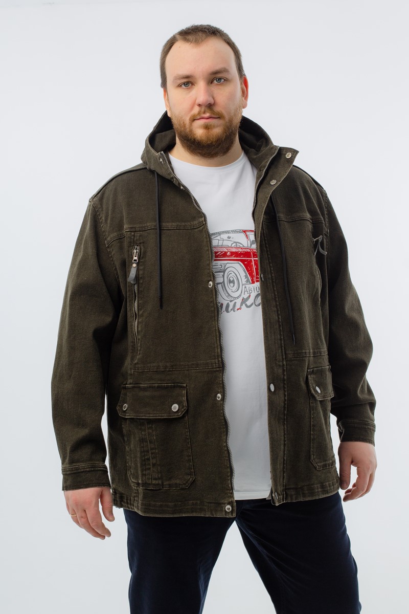 Мужская джинсовая куртка большого размера, арт 25413/7