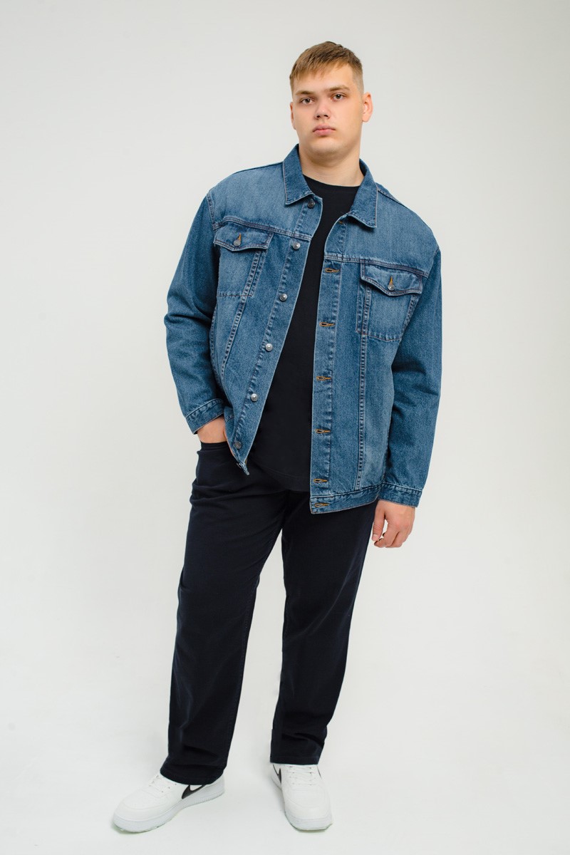 Мужская джинсовая куртка большого размера, арт 25190/1