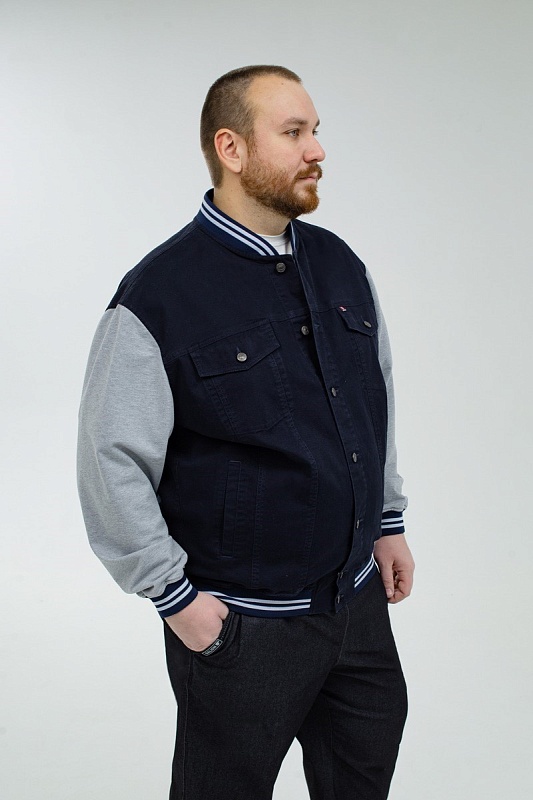 Мужская джинсовая куртка большого размера, арт 25237/4