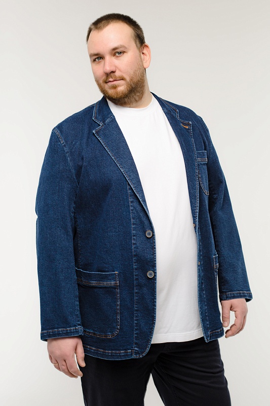 Мужской Пиджак джинсовый большого размера, арт 21127/4