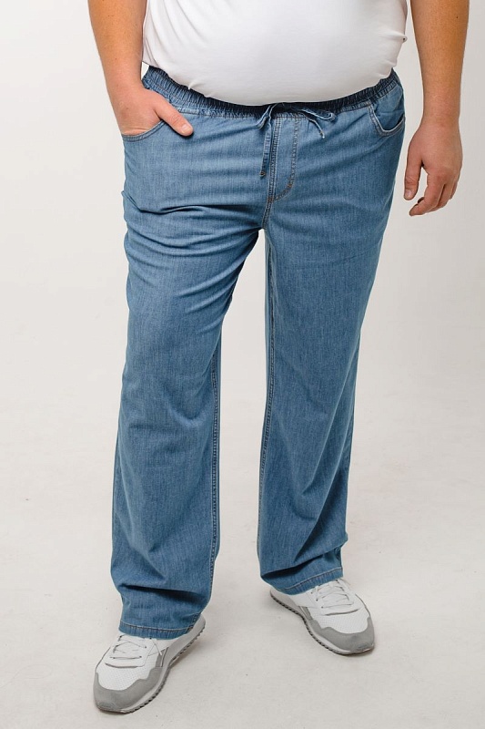 Мужские джинсы с круговой резинкой большого размера, арт 9150/4