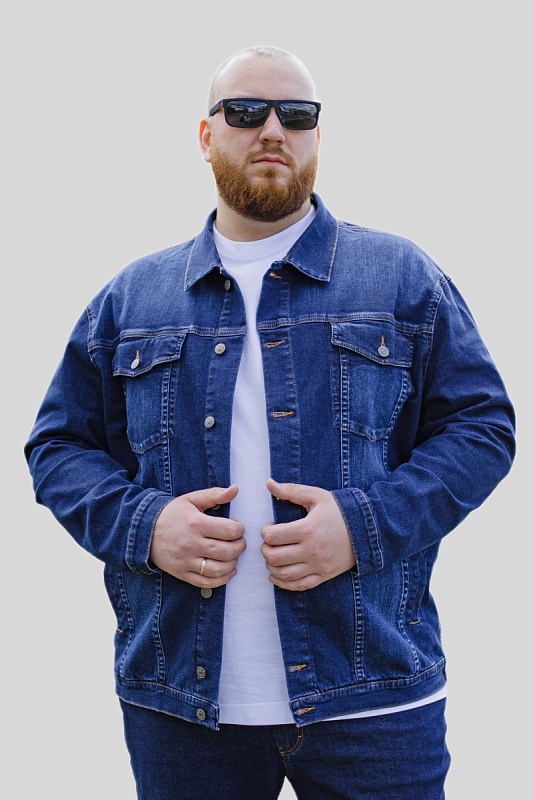 Мужская джинсовая куртка большого размера, арт 25190 