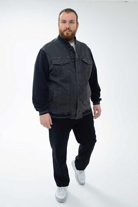Мужская джинсовая куртка большого размера, арт 25237/7