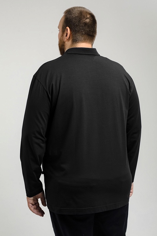 Мужская футболка-поло 50233/1 лм черный большого размера, арт 50233/1 ЛМ