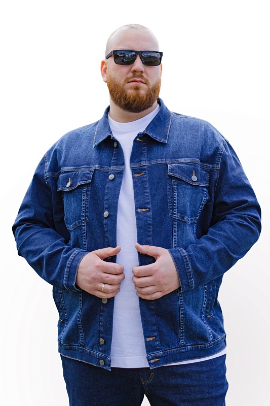 Мужская джинсовая куртка большого размера, арт 25190 