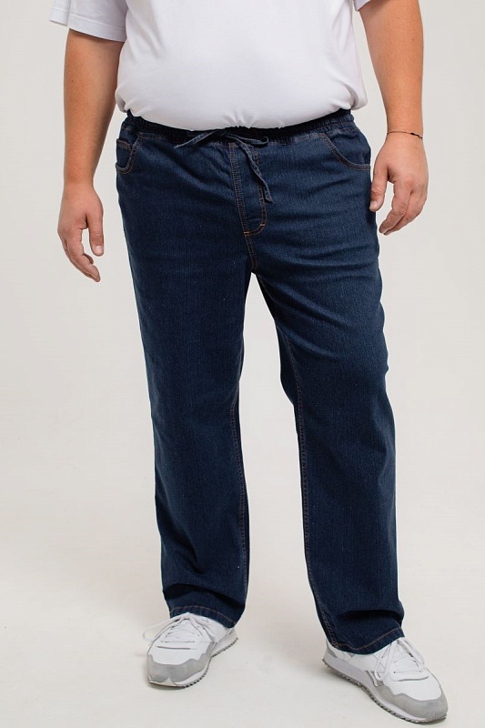 Мужские джинсы с круговой резинкой большого размера, арт 9146
