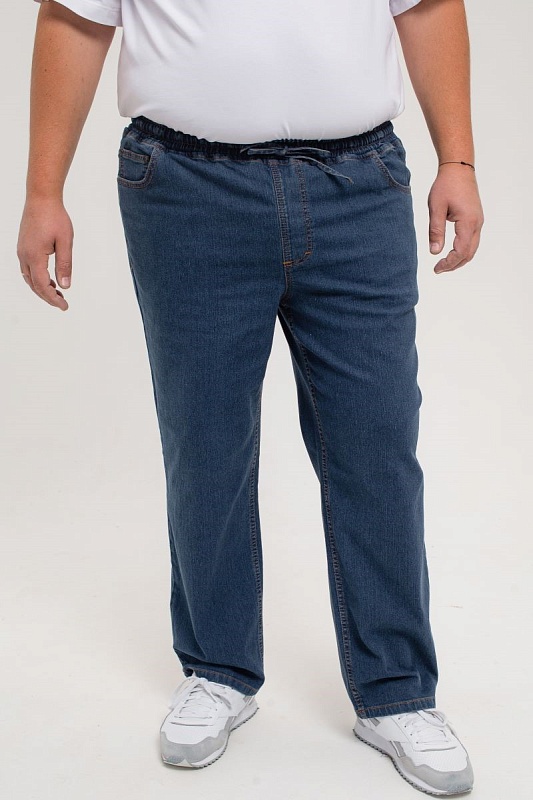 Мужские джинсы с круговой резинкой большого размера, арт 9146/1
