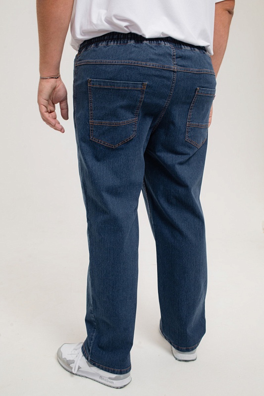 Мужские джинсы с круговой резинкой большого размера, арт 9146/1