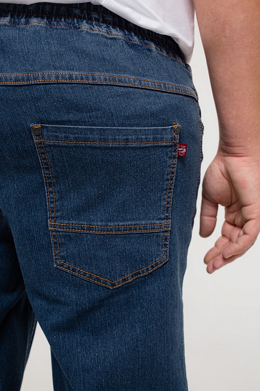 Мужские джинсы с круговой резинкой большого размера, арт 9146/1