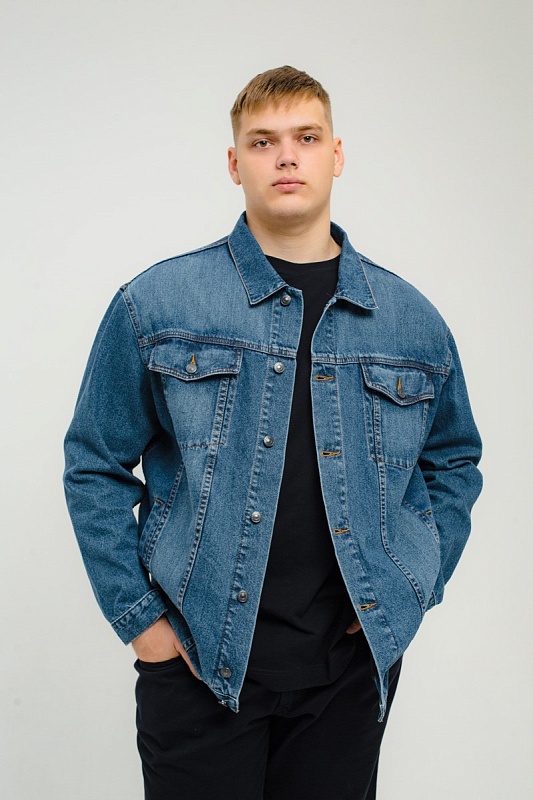 Мужская джинсовая куртка большого размера, арт 25190/1