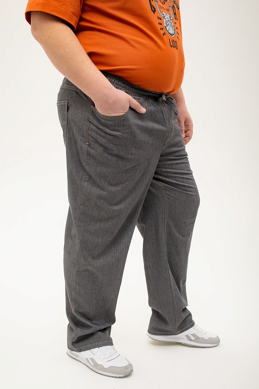 Мужские джинсы с круговой резинкой большого размера, арт 9150/3