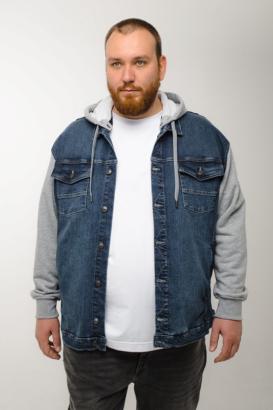 Мужская джинсовая куртка большого размера, арт 25290