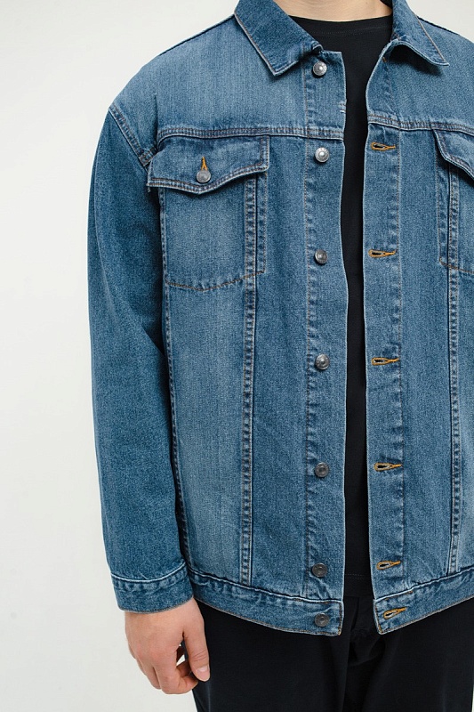 Мужская джинсовая куртка большого размера, арт 25190/1