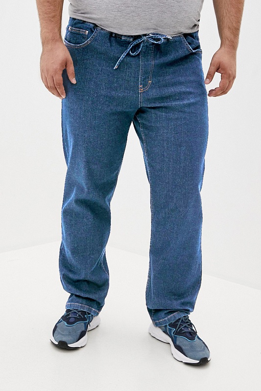 Мужские джинсы с круговой резинкой большого размера, арт 9146/1