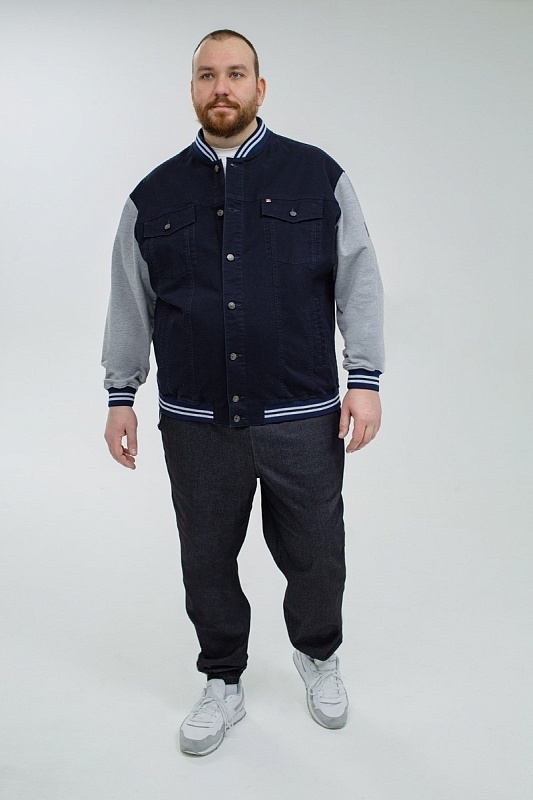 Мужская джинсовая куртка большого размера, арт 25237/4