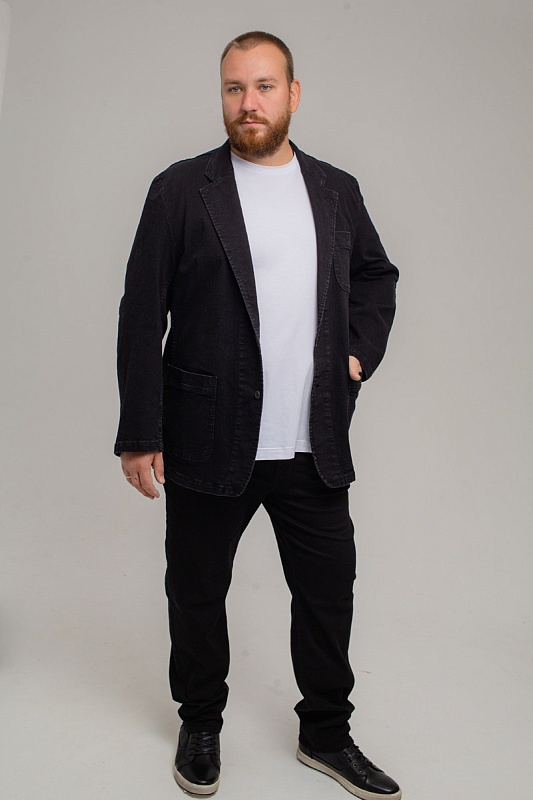 Мужской Пиджак джинсовый большого размера, арт 21127/1