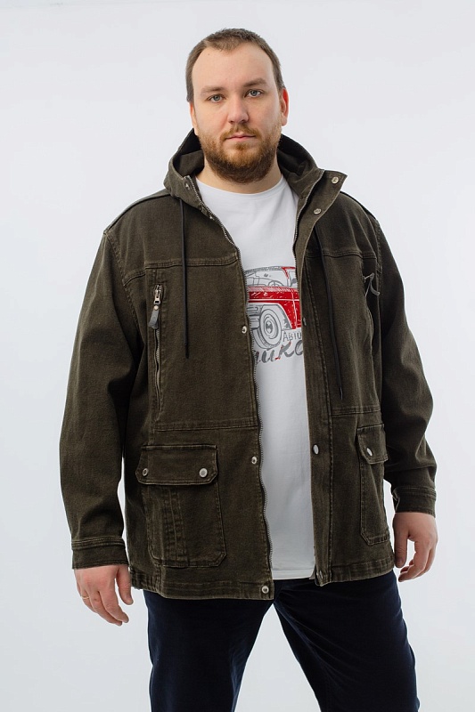 Мужская джинсовая куртка большого размера, арт 25413/7