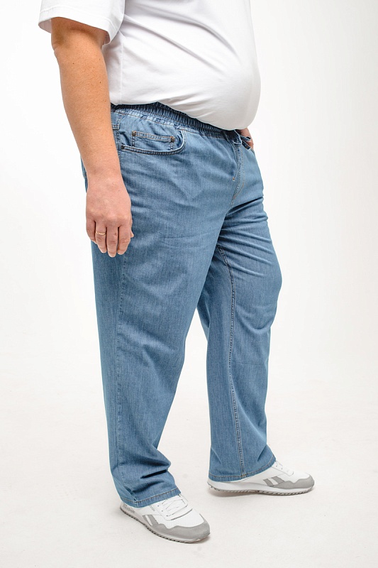 Мужские джинсы с круговой резинкой большого размера, арт 9150/4