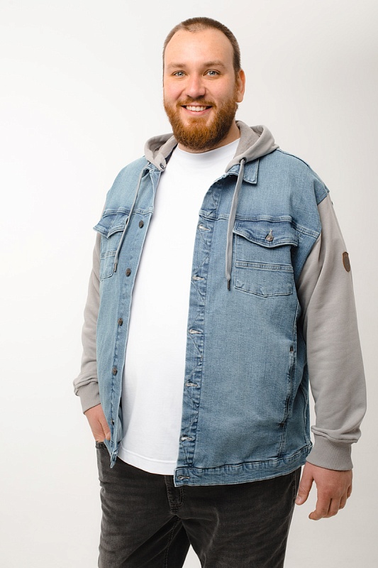 Мужская джинсовая куртка большого размера, арт 25290/5