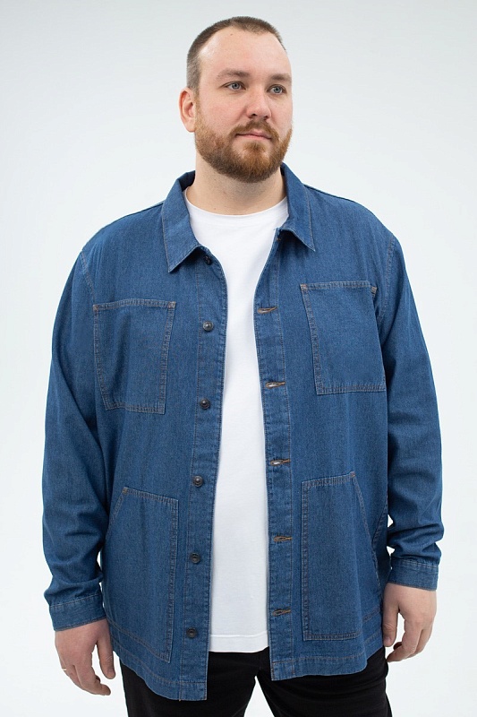 Мужская джинсовая куртка большого размера, арт 25503